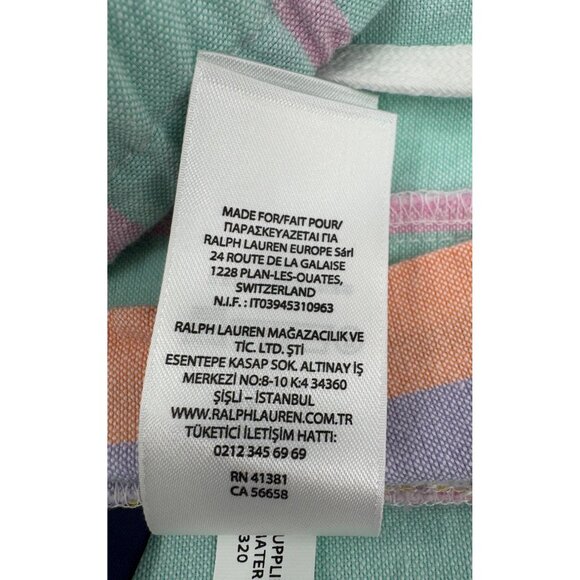 Polo Ralph Lauren Mens XXL Striped Pastel Cotton Shorts With Button Details & Po - Picture 8 of 11